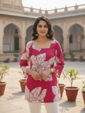 Daisy Pink Square Neck Short Kurta