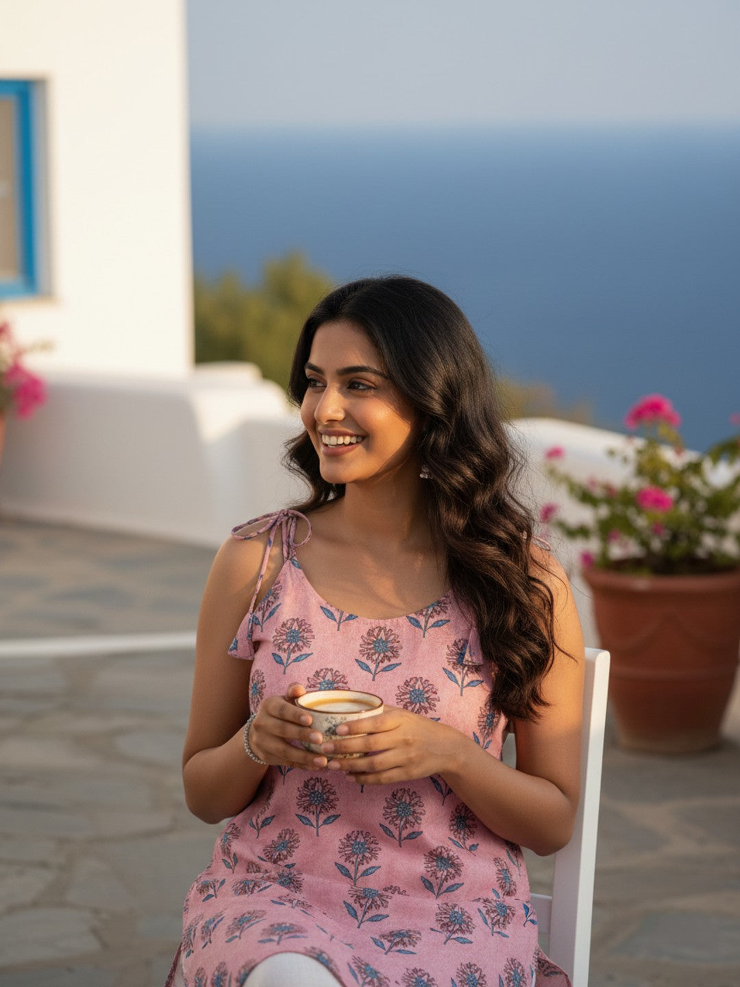 Tulip Pink Dori Short Kurta