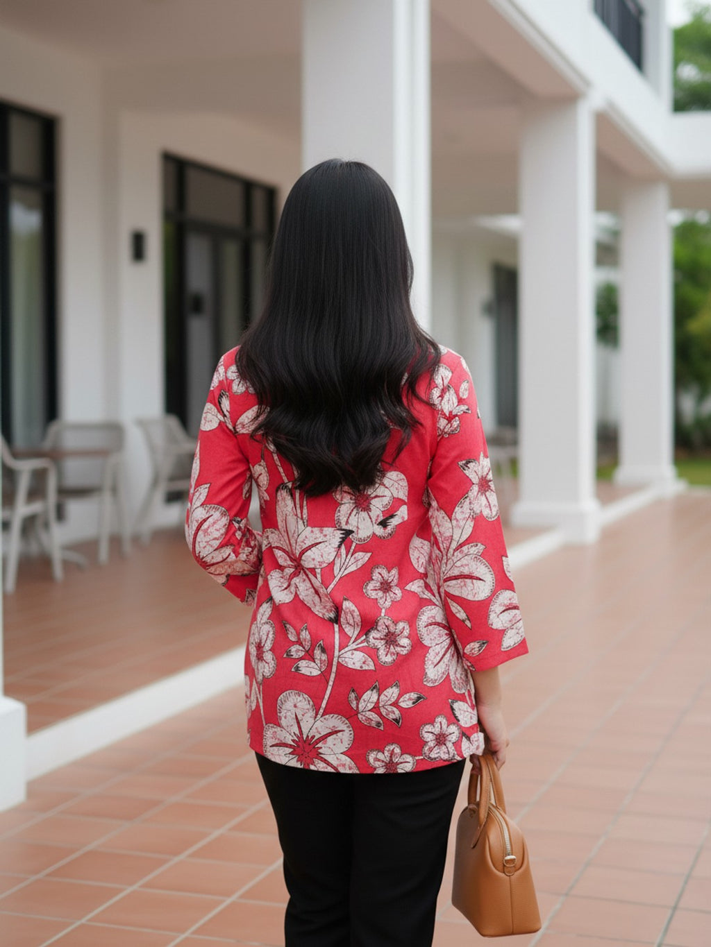 Poppy Red Square Neck Short Kurta