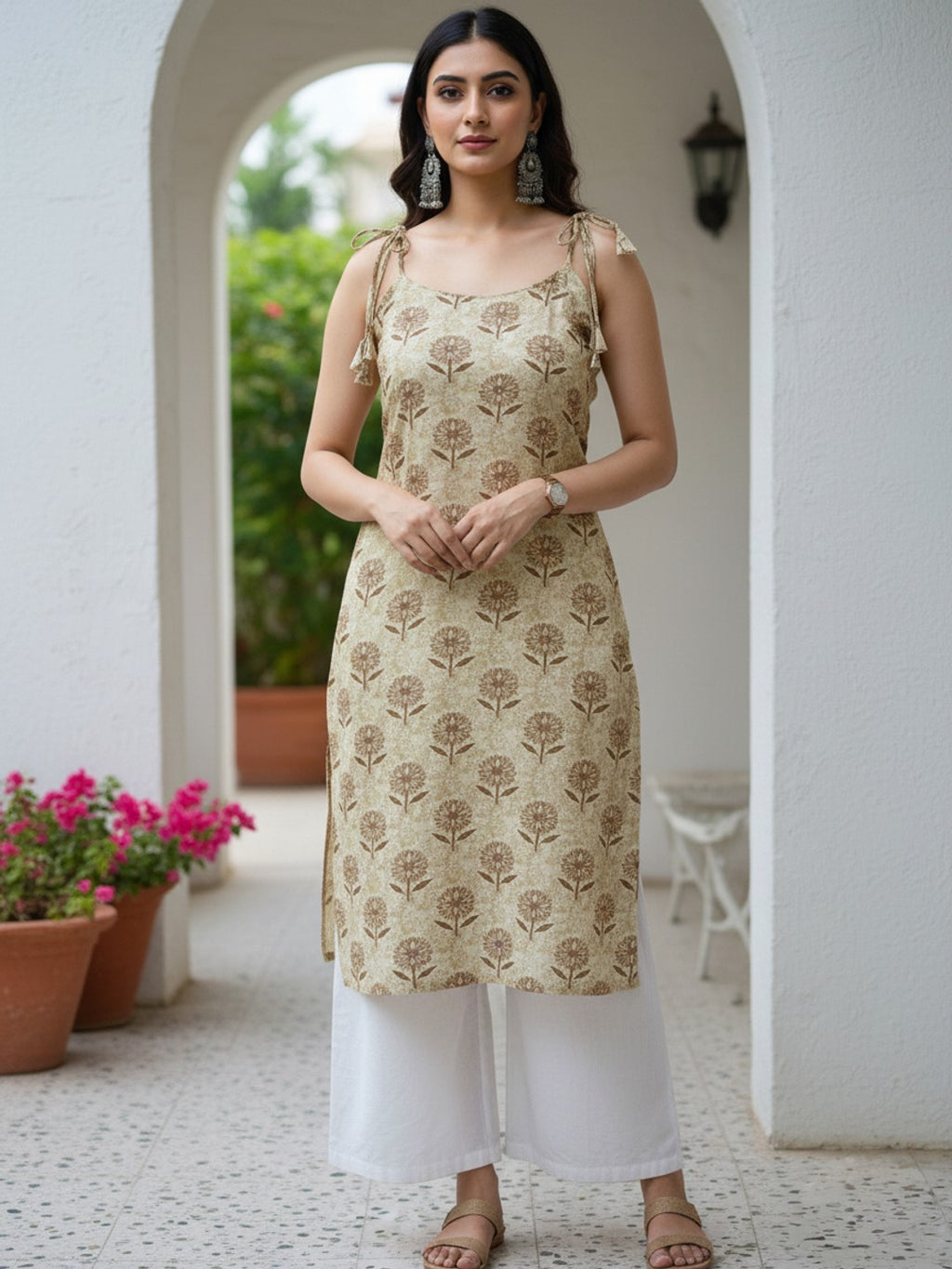 Tulip Beige Dori Short Kurta