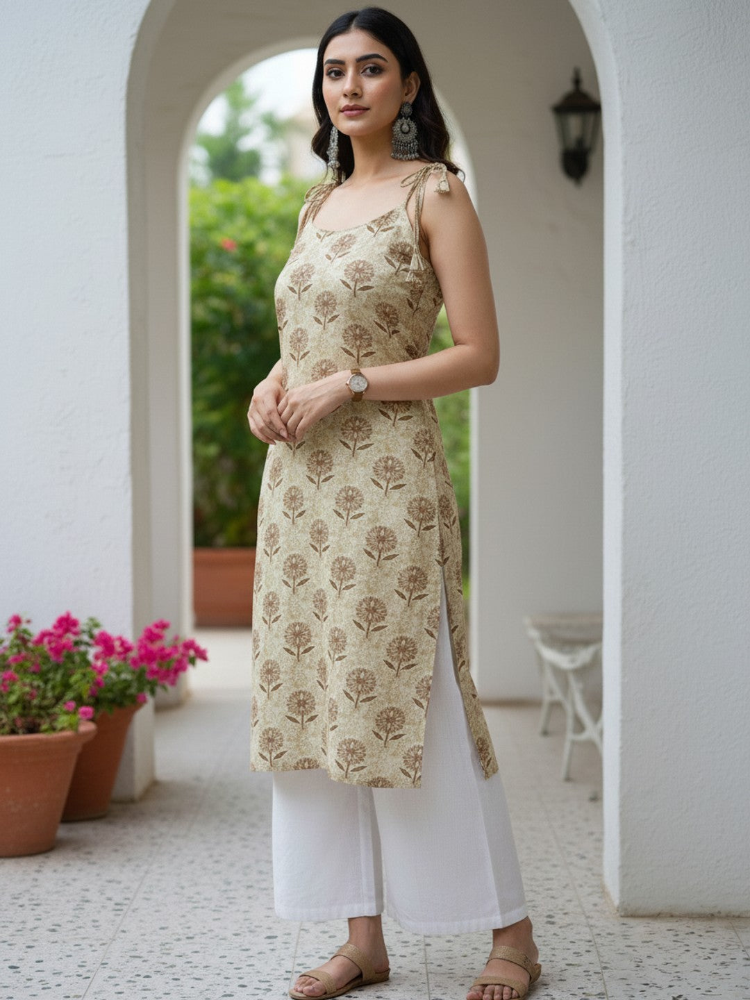 Tulip Beige Dori Short Kurta