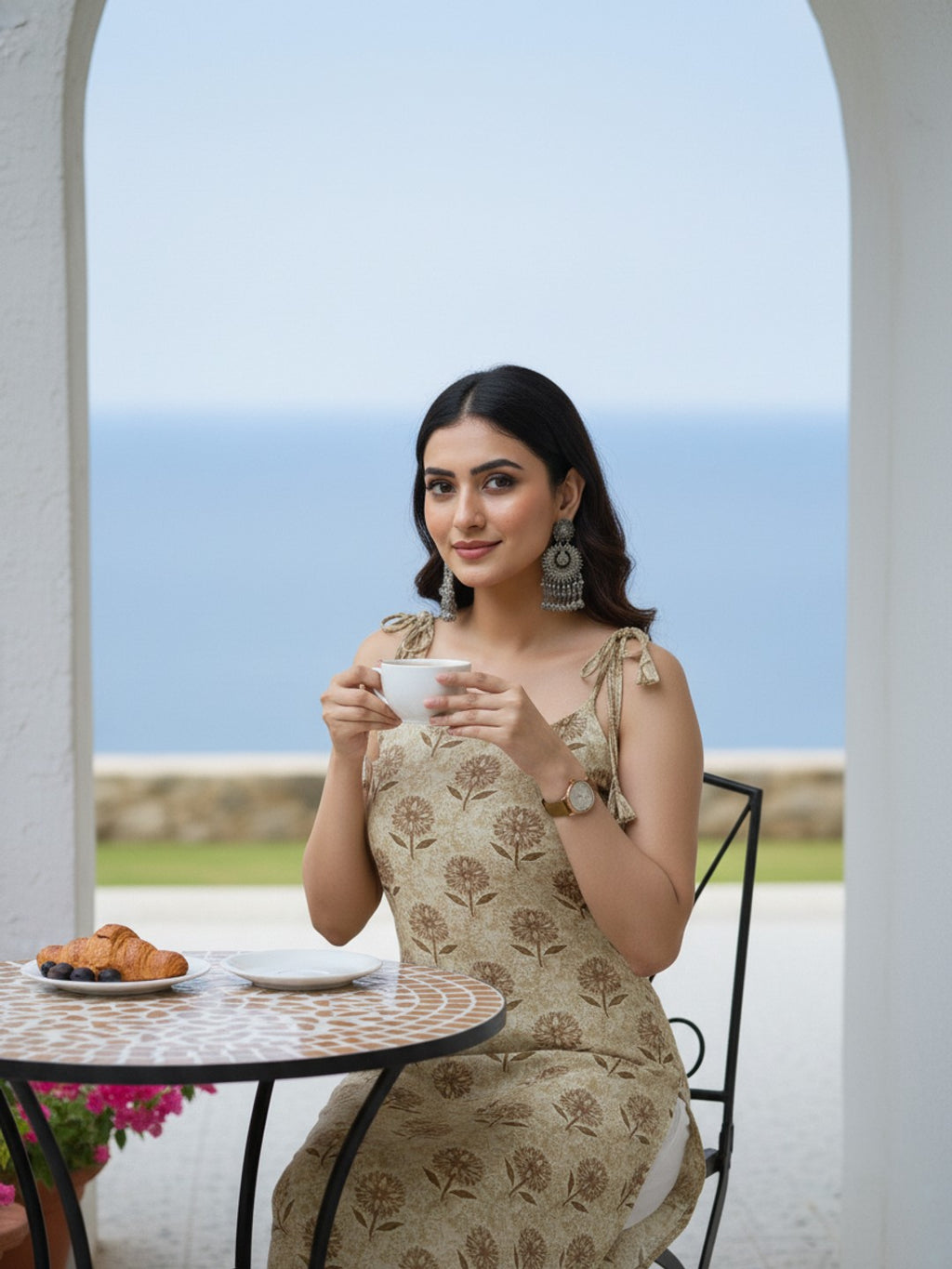 Tulip Beige Dori Short Kurta